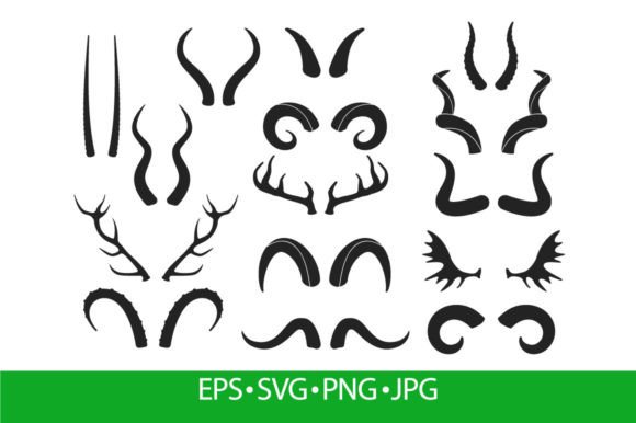 Animal Horns Silhouettes Graphics & Illustrations