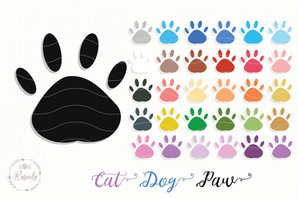 Animal Paw Footprint Clipart 2: Graphics & Illustrations for Brand Warmth