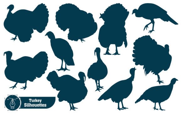 Animal Turkey Silhouettes: Graphics & Illustrations
