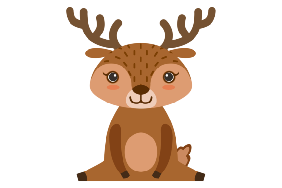 Baby Deer. Cute Cartoon Animal. Forest C