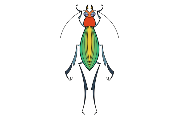 Cricket Icon Graphics: Green Summer Animal Illustrations
