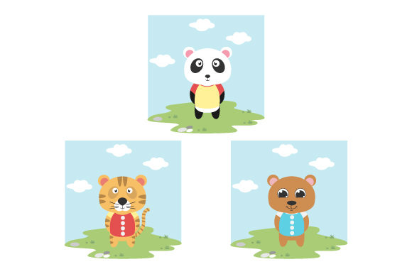 Cute Animal Cartoon, Simple Vector Graphics & Illustrations