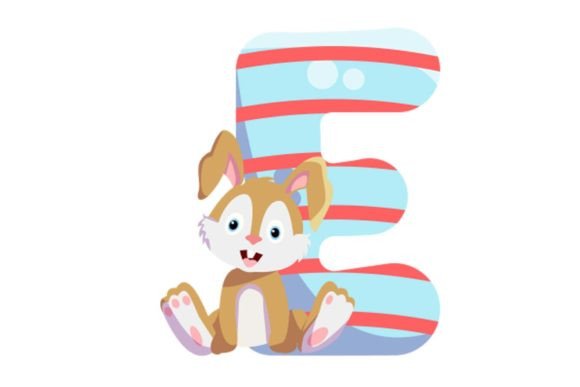 Cute Animal Icons Alphabet E Cliparts: Graphics & Illustrations
