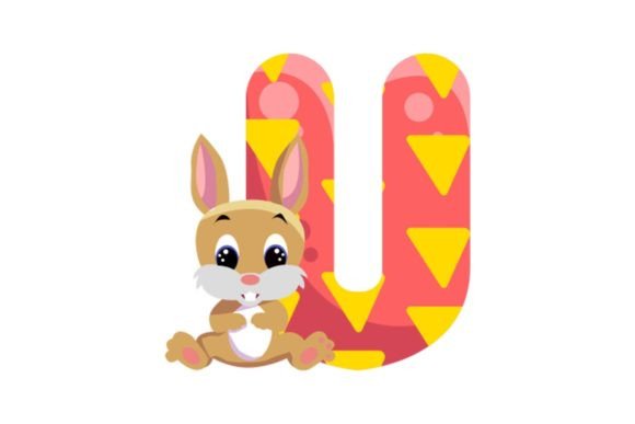 Cute Animal Icons Alphabet U Graphics & Illustrations