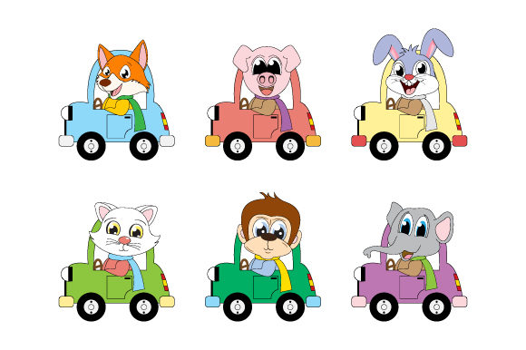 Cute Animal in the Car: Playful Graphics & Illustrations for Content Publishers