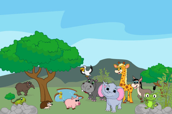 Cute Animal in the Garden 2: Graphics & Illustrations