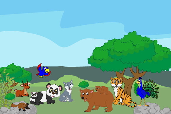 Cute Animal in the Garden: Graphics & Illustrations for Warm Branding