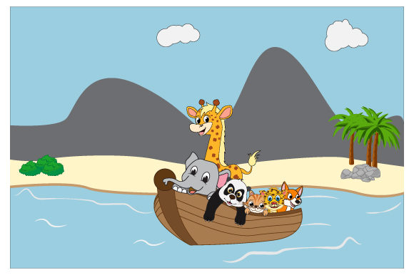 Cute Animal on the Boat: Playful Graphics & Illustrations for Sellers