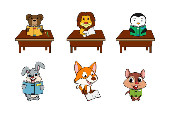 Cute Animal School Graphics & Illustrations