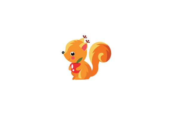 Cute Animal Squirrel Illustration Vector: Graphics & Illustrations for Sellers