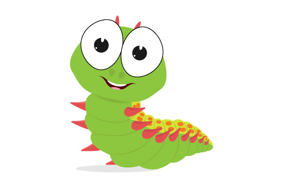 Cute Caterpillar Animal Cartoon Graphics & Illustrations