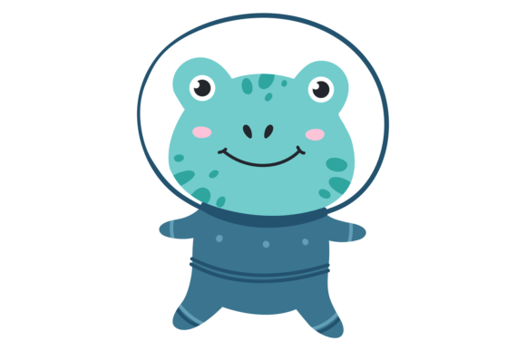 Cute Frog Astronaut Graphics & Illustrations