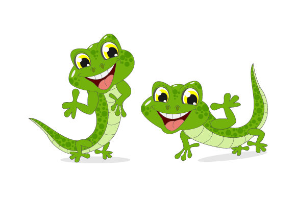 Cute Lizard Animal Cartoon Graphics & Illustrations