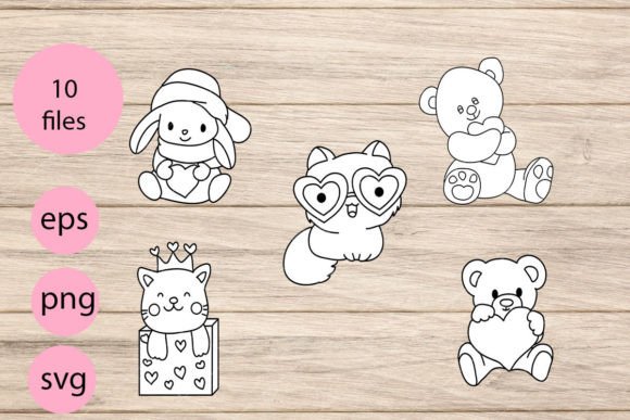 Cute Love Animal Bundle: Graphics & Illustrations