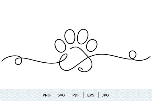 Dog Paw One Line Art SVG: Minimalist Graphics for Local Branding