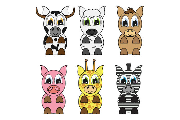 Doodle Animal Cartoon Graphics & Illustrations