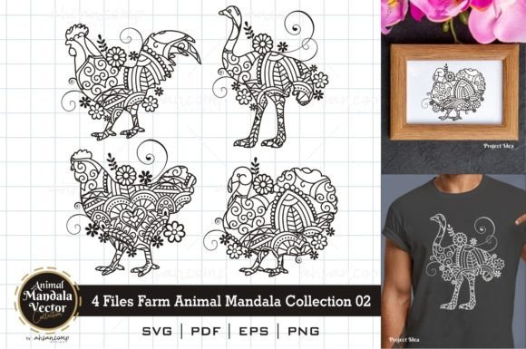 Farm Animal Mandala Collection 02: Graphics & Illustrations