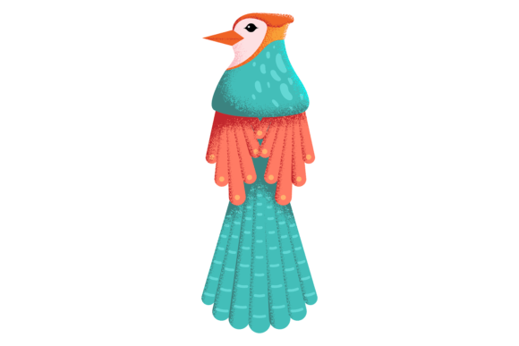 Feathered Bird Graphics: Exotic Wild Animal Illustrations