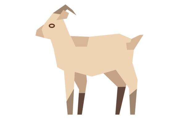Goat in Polygonal Style: Farm Animal Graphics & Illustrations