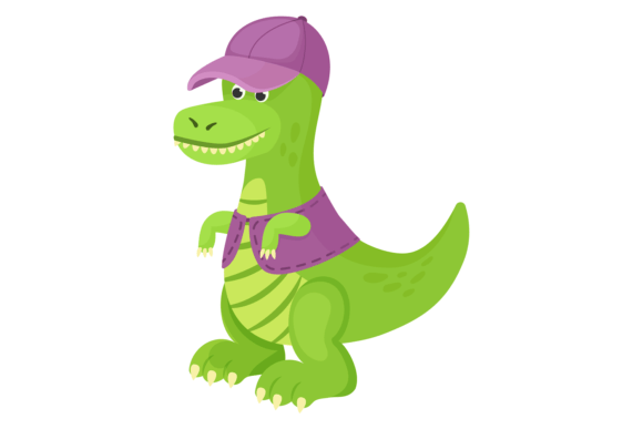 Green Dinosaur Toy Graphics & Illustrations