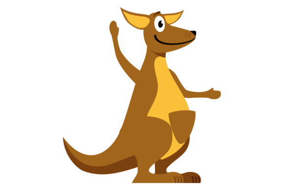 Kangaroo Character Graphics: Happy Smiling Animal Illustrations