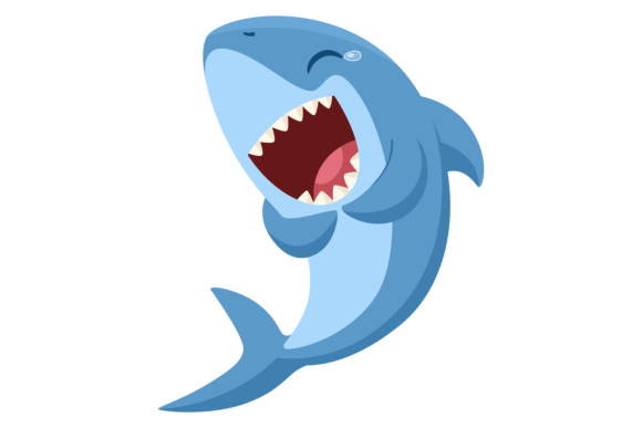 Laughing Shark Character Graphics & Illustrations