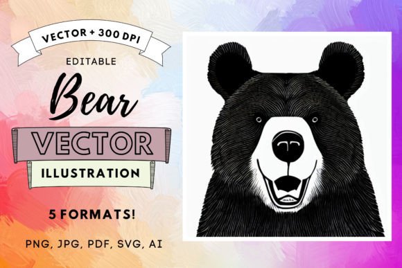 Nursery Animal Bear Illustration: Graphics & Illustrations for Sellers