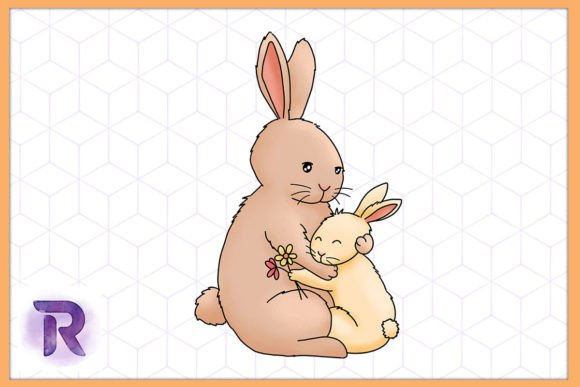 Rabbit Mama Animal Mother’s Day Graphics & Illustrations
