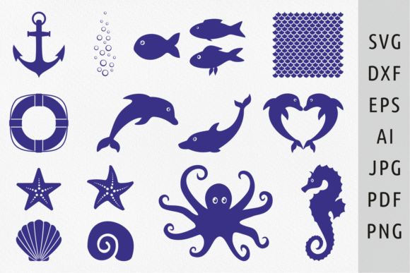 Sea World SVG Dolphin Graphics & Illustrations