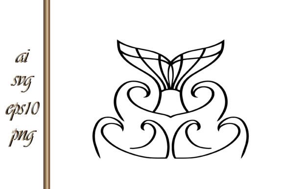 Shark Fin on Wave Sketch: Graphics & Illustrations for Crafters
