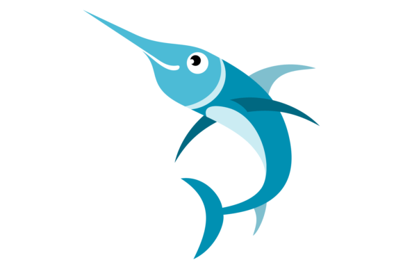 Swordfish Icon: Funny Underwater Animal Graphics & Illustrations