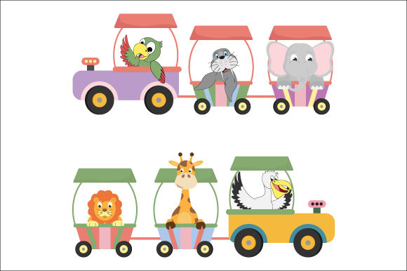 Train with Cute Animal Graphics & Illustrations