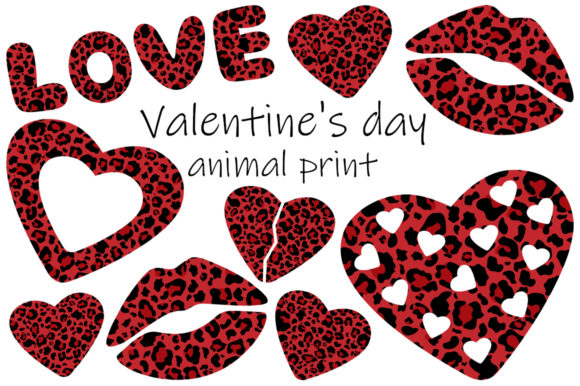 Valentine’s Day Animal Print Graphics & Illustrations