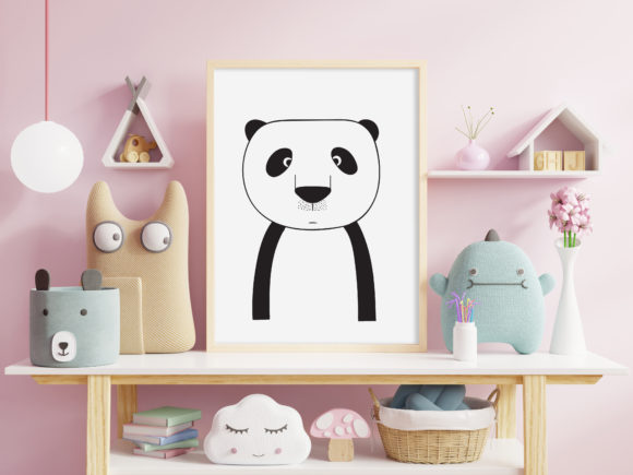Wall Art, Cute Panda Clip Art: Graphics & Illustrations