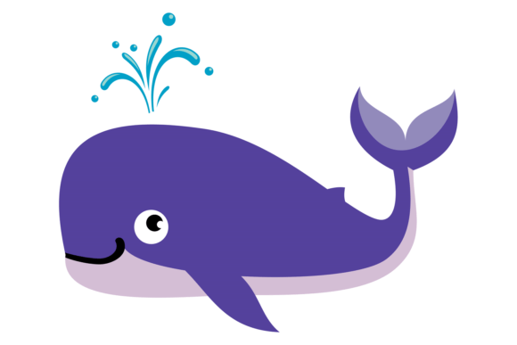 Whale Icon: Ocean Animal Cartoon Wild F Graphics